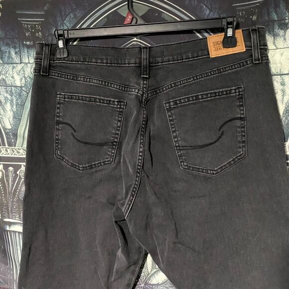 Signature By Levi Strauss & Co Heritage Jeans Women 14 Black Denim Bootcut Kick - Picture 2 of 7